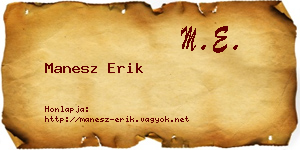 Manesz Erik névjegykártya