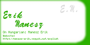 erik manesz business card